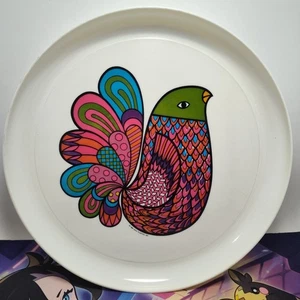 Bandeja Tot' Em Vintage 1969 Deka Plastics No.140 Pop Art Bird 12.75" EE. UU. - Imagen 1 de 5