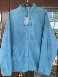 Marks And Spencer Sz XL Men’s Fleece Blue Full zip Chest 44-46 Bnwt - Picture 1 of 4
