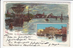 OSTPREUßEN , LITHO GRUSS AUS KÖNIGSBERG , KALININGRAD , 1900 Q - Picture 1 of 2