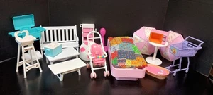 Barbie Furniture & Accessories Lot Of 17 Items Bench Grill Stroller & More - Picture 1 of 12