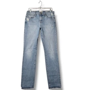 Mens Frame Denim Size 33 L'Homme Slim Seton Lightwash Distressed Holes 33" L - Picture 1 of 14