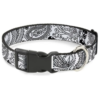Plastic Clip Collar Bandana/Skulls White/Black Medium 11-16.5" (Importación USA) - Imagen 1 de 4