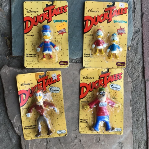 Vintage Lot of 4 DISNEY DUCKTALES BENDEMS TWISTABLES FIGURES Justoys Huey Dewey Cover
