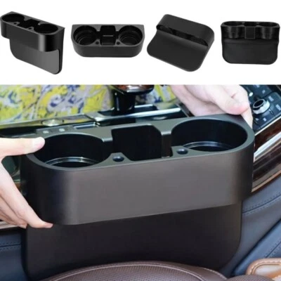 3In1 Car Seat Seam Wedge Cup Holder Universal Black Cup Holder Bottle Organizer - Image 1 of 4