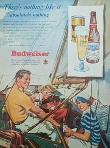 Anuncio impreso Budweiser velero años 50, nada como Budweiser - Imagen 1 de 1