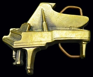 Grand Piano Musical Instrument Baron Brass Vintage Belt Buckle - Picture 1 of 4