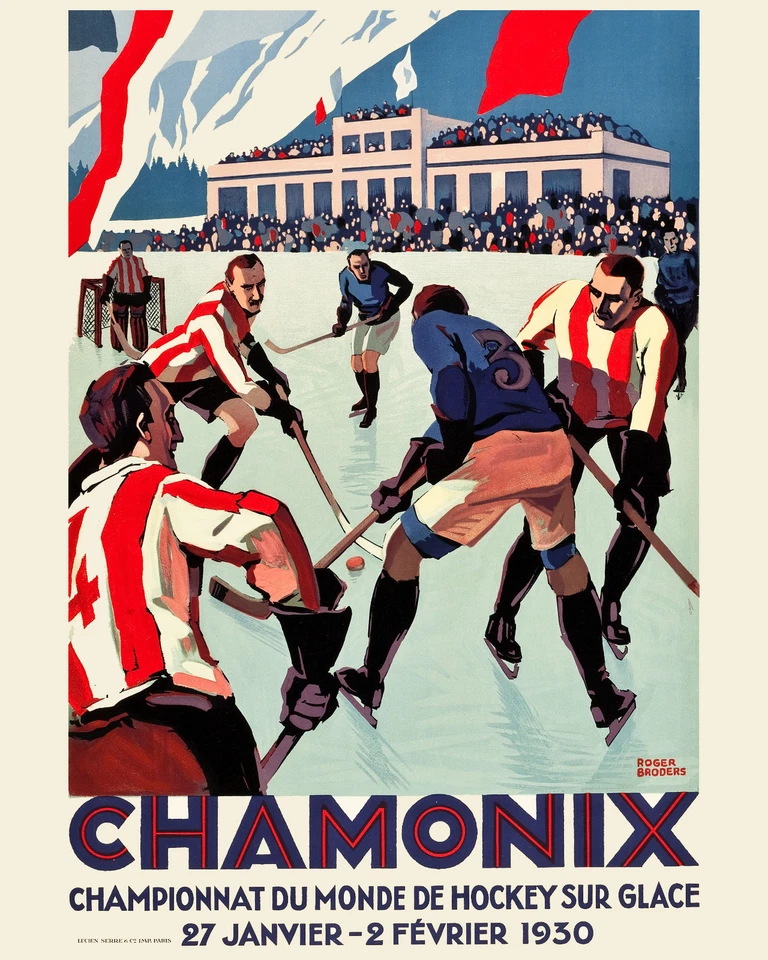 1930 World Ice Hockey Champions Poster - Chamonix France, 8x10 Photo - Image 1 of 1