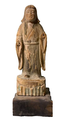 Estatua de Buda antigua temprana del período Kamakura ¡Estatuilla madera tallada Japón! Foto 1 de 4