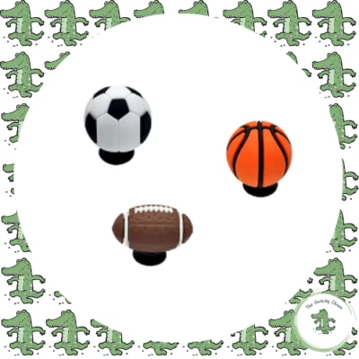 3D Fußball, Rugby, Basketball Croc Charms / Football Rugby Basketball Jibbitz