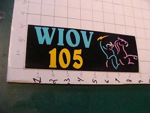 vintage Unused Bumper Sticker: WIOV 105 cowboy on horse w lightning bolt 1990s - Picture 1 of 2