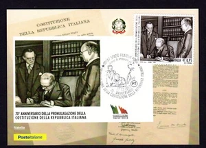 Italia 2017 : Costituzione Repubblica - Cartolina Ufficiale Poste Italiane - Foto 1 di 1