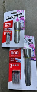Energizer Vision HD Metal 600 & 300 Lumens Flashlight Wide Beam Lot of 2 NEW! - Picture 1 of 1