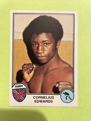 Original 1982 Image Sticker Panini Superstars Boxe Cornelius Edwards - Photo 1/2