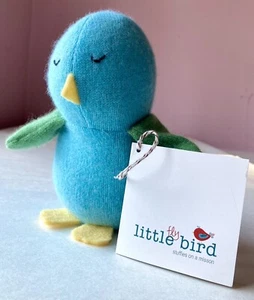Little Blue And Green Birdies Stuffed Animal, Recycled Cashmere Little Fly Bird - Picture 1 of 7