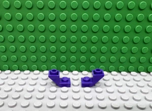 Lego 2 Dark Purple 2x1 Inverted Curved Smooth Slopes brick block NEW - Picture 1 of 1