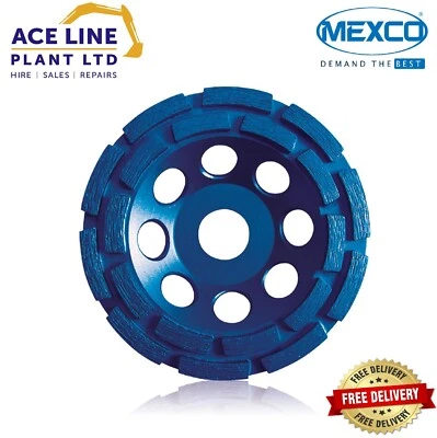 Mexco CGX90 Diamond Cup Grinder Twin Row Concrete Stone 115mm x 22mm bore - Image 1 of 4