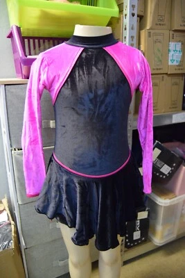 Black and pink velvet Tappers & pointers skating dance dress   - child sizes - Image 1 of 2