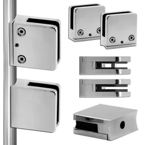 Glass Bracket Bathroom Glass Holder 4 - 10mm Glass Clamp Fixing Railing Patio - Picture 1 of 13