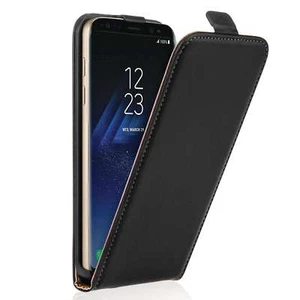 UK Luxury Genuine Real Leather Flip Case Cover for various Samsung Galaxy Mobile - Picture 1 of 7