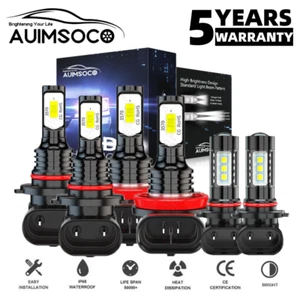 For Ram 1500 2500 3500 2011-2018 LED Headlight Hi Low Beam & Fog Light Bulbs Kit - Picture 1 of 15