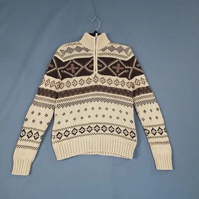 Suéter Pullover Lauren Para Mujer 1/4 Cremallera Manga Larga Tostado Talla PL Foto 1 de 4