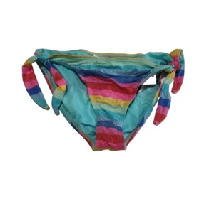 California Waves Swim Bottom Women's Large Bikini Hugger Beach Island Striped - Picture 1 of 9