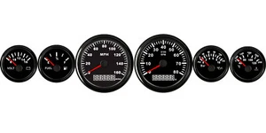 6 Gauge Set 0-160MPH Speedometer Tachometer Fuel Water Temp Volts Oil Pressure - Foto 1 di 10