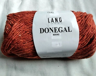 50g Lang Yarns Donegal, Fb. 59, orange, Tweed, Strick, Wolle - Bild 1 von 4