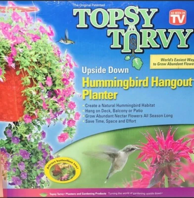 Topsy Turvy Al revés Colibrí Mariposa Hangout Maceta Patio Porche Kit Foto 1 de 3