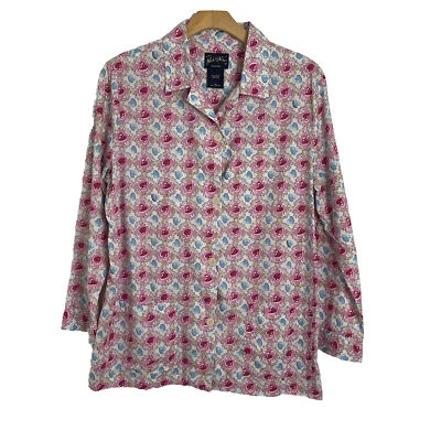 Pijama feminino Nick & Nora pijama camisa de dormir corações 100% algodão tamanho GG - Imagem 1 de 4