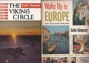 COLIN SIMPSON WAKE UP IN EUROPE + THE VIKING CIRCLE Hc Dj 2 SIGNED VINTAGE BOOKS - Picture 1 of 7