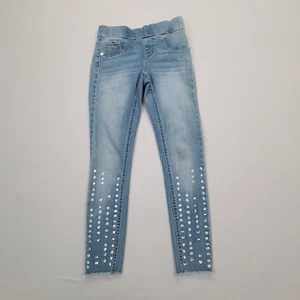 Justice Pants Girls Size 8 Blue Mid Rise Leggings Casual Outdoors Youth Kids - Picture 1 of 9