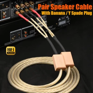 Cavo Altoparlante HiFi Rame+Argento Cavo Altoparlante con Spina Banana/Y per Amplificatore - Foto 1 di 20
