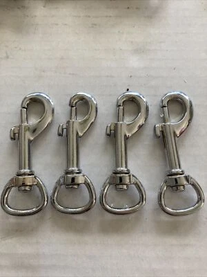 4Pcs Dog Leash Clasp Heavy Duty Snap Hooks Clips Pet Leashes Key Chain Spring - Image 1 of 4