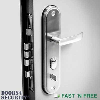 STAINLESS STEEL LEVER HANDLES FOR SECURITY DOOR EXTERNAL HOOPLY STYLE