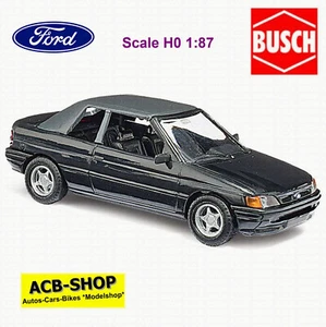 Ford Escort ’91 Cabrio 1990-92 Nero 1:87 Busch 45702 - Foto 1 di 2