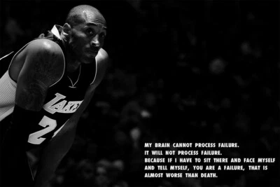 TURXIN Kobe Bryant Quote Black and White Sport Art Wall - POSTER 20x30