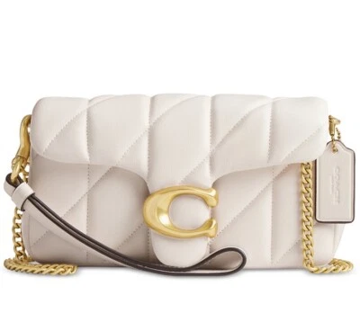 ❤️ Coach Quilted Pillow B4/Chalk Leather Tabby Wristlet with Chain - Image 1 of 4