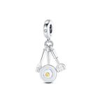 Egg Skillet Spatula Charm, S925 Sterling Silver Charm for Bracelet, Cook Charm