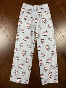 Hanna Andersson Kids Blue Snowman Flannel Pajama Lounge Pants Size 10 EXCELLENT - Picture 1 of 6