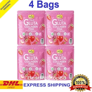 Manee Gluta Collagen Pink Anti-Aging Skin Brightening Glow Supplement (4x Bags) - Picture 1 of 7
