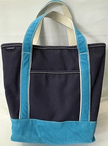 Borsa tote in tela Lands End blu con zip - Foto 1 di 8