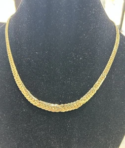 LADIES YELLOW GOLD 10KT BRAIDED DESIGN 17" NECKLACE 11.93 GRAMS - Picture 1 of 4