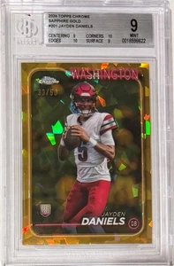2024 Jayden Daniels Topps Chrome Sapphire Gold Refractor RC - BGS 9 Mint - #33/50 - Bild 1 von 2