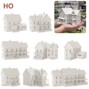 HO Scale 1:87 Model Dwelling House Kit White Unassembled Architectural Building - Picture 1 of 31