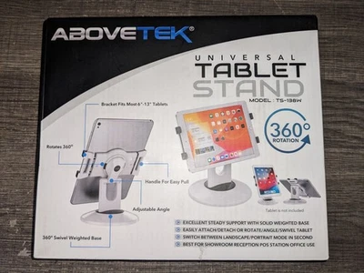 Retail Kiosk iPad Stand 360° Rotating Commercial POS Tablet Stand White - Image 1 of 4