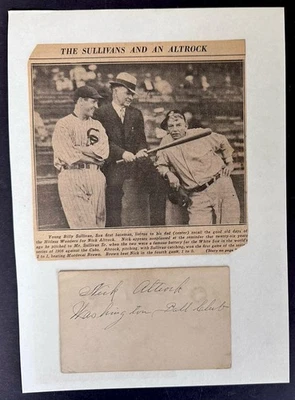 Nick Altrock Signed 3x5" Index Card 1898 Louisville Colonel Washington Senators - Image 1 of 4