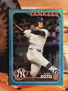2024 Topps Cromo - Soto #150 Aqua Refractor 70/199 NY Yankees Fresh Pull Casi Nuevo/Muy Nuevo - Imagen 1 de 3