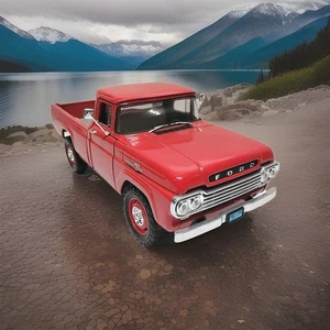 Camioneta Ford F-250 1959 Road Signature escala 1:18 diecast roja granja clásica - Imagen 1 de 12