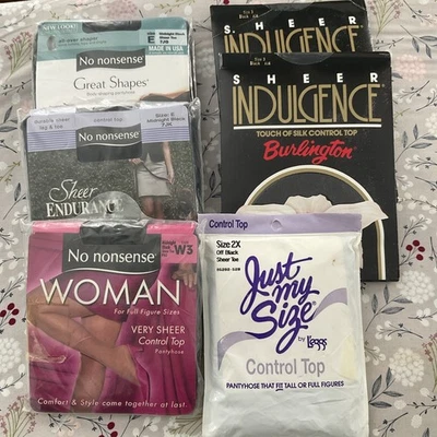 Lote 6 pares de pantimedias para mujer talla grande varias marcas negras NUEVAS Foto 1 de 4